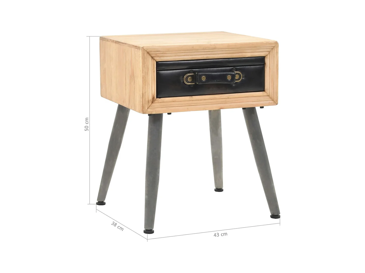 Table de nuit chevet bois marron 43 x 50 x 38 cm 1402065