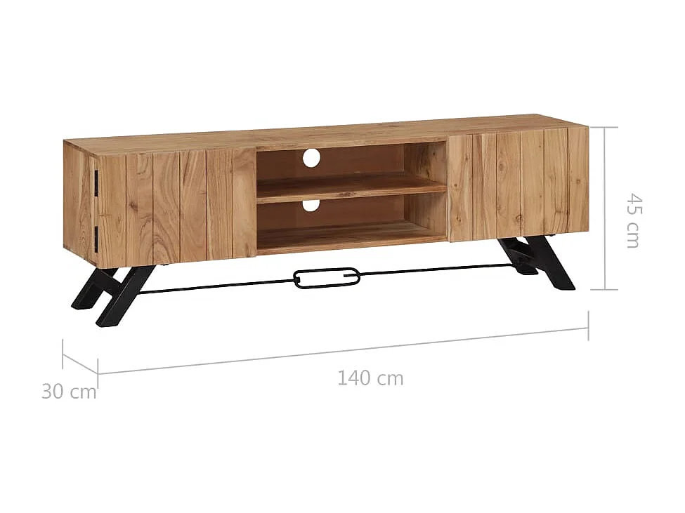 Meuble télé tv bois marron 140 x 30 x 45 cm 2502068/2