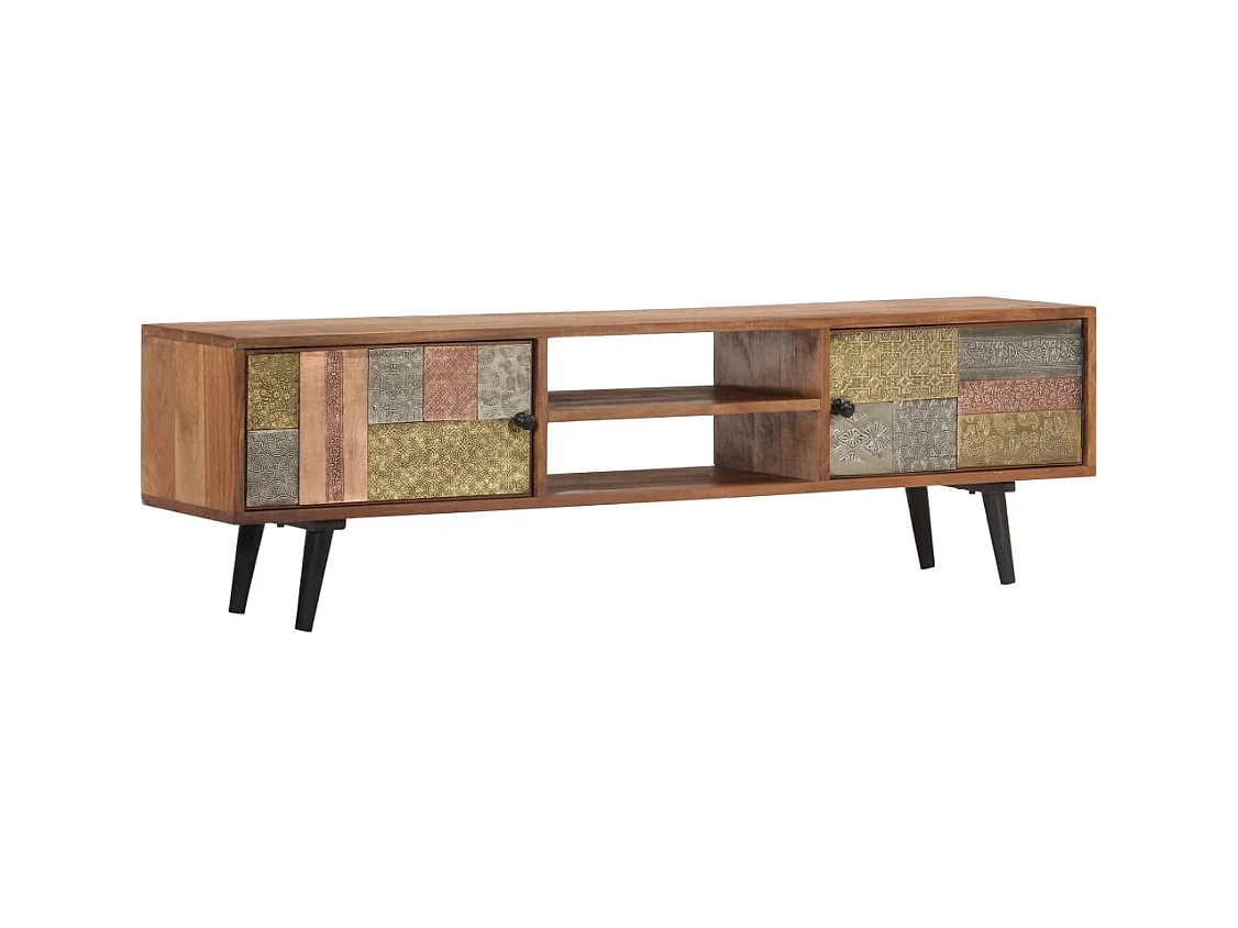 Mueble de TV Aparador de TV diseño práctico 140 cm madera maciza de acacia 2502074