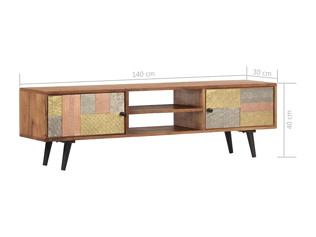 Móvel TV aparador TV design prático 140 cm madeira maciça de acácia 2502074