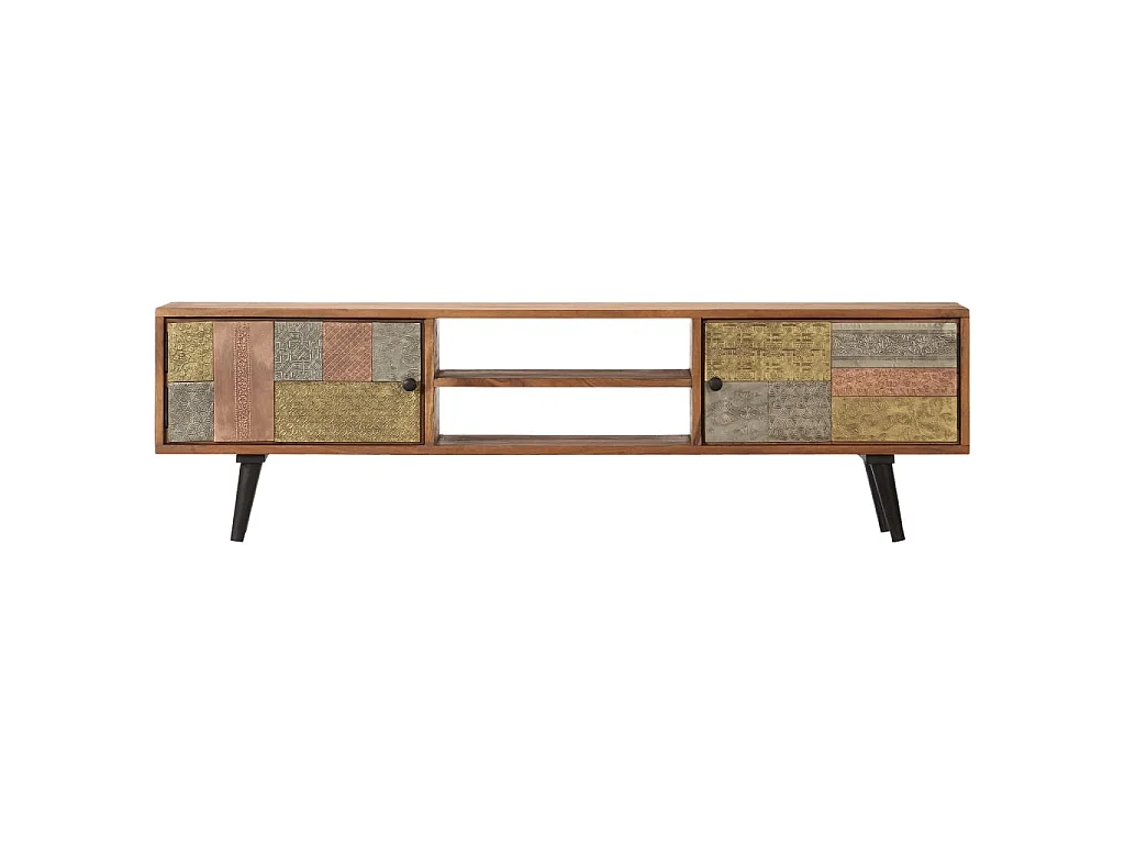 Móvel de TV/aparador de design prático 140 cm madeira maciça de acácia 2502074