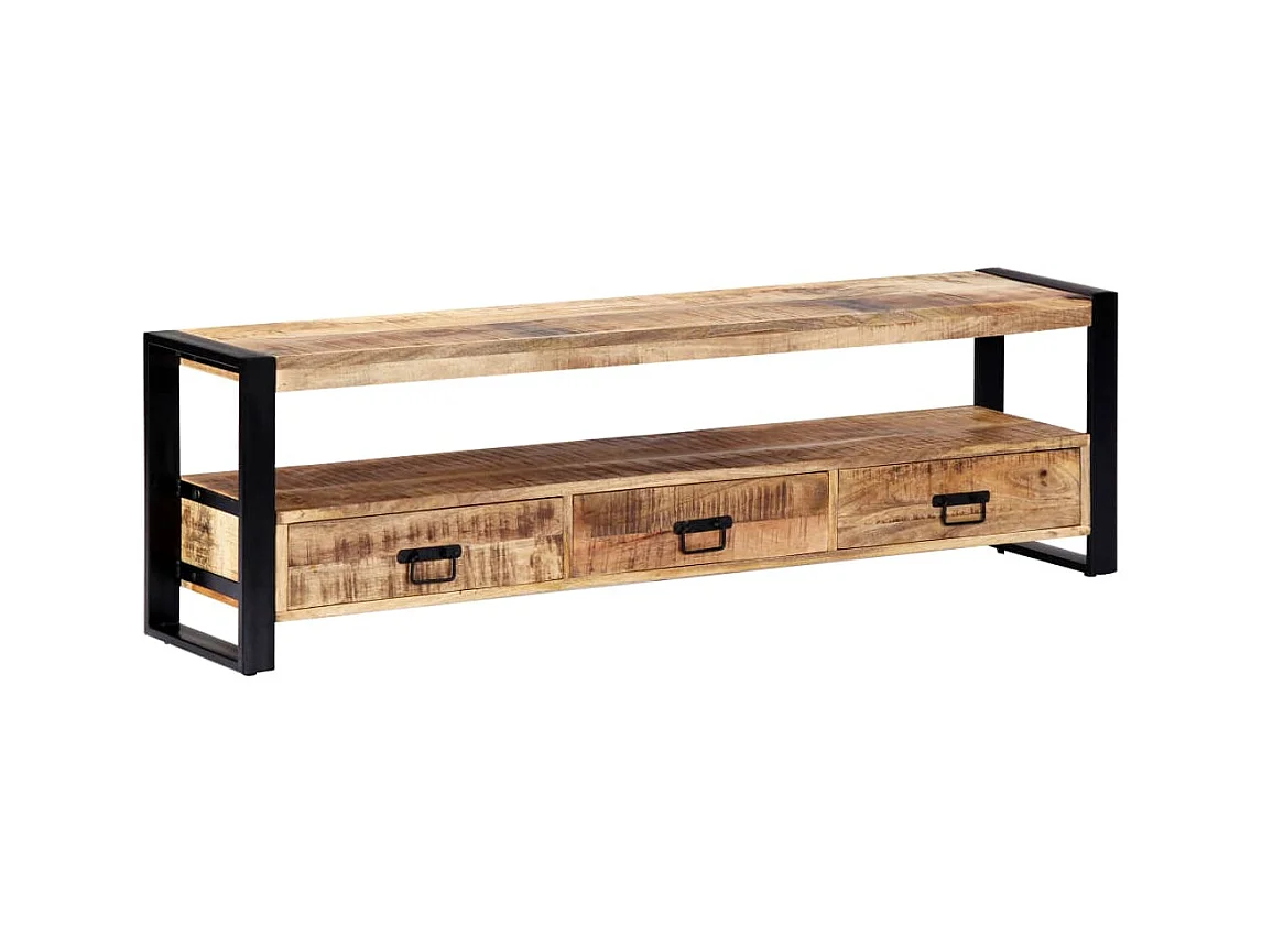 Pratico mobile buffet TV di design 150 cm in legno massello di mango 2502013