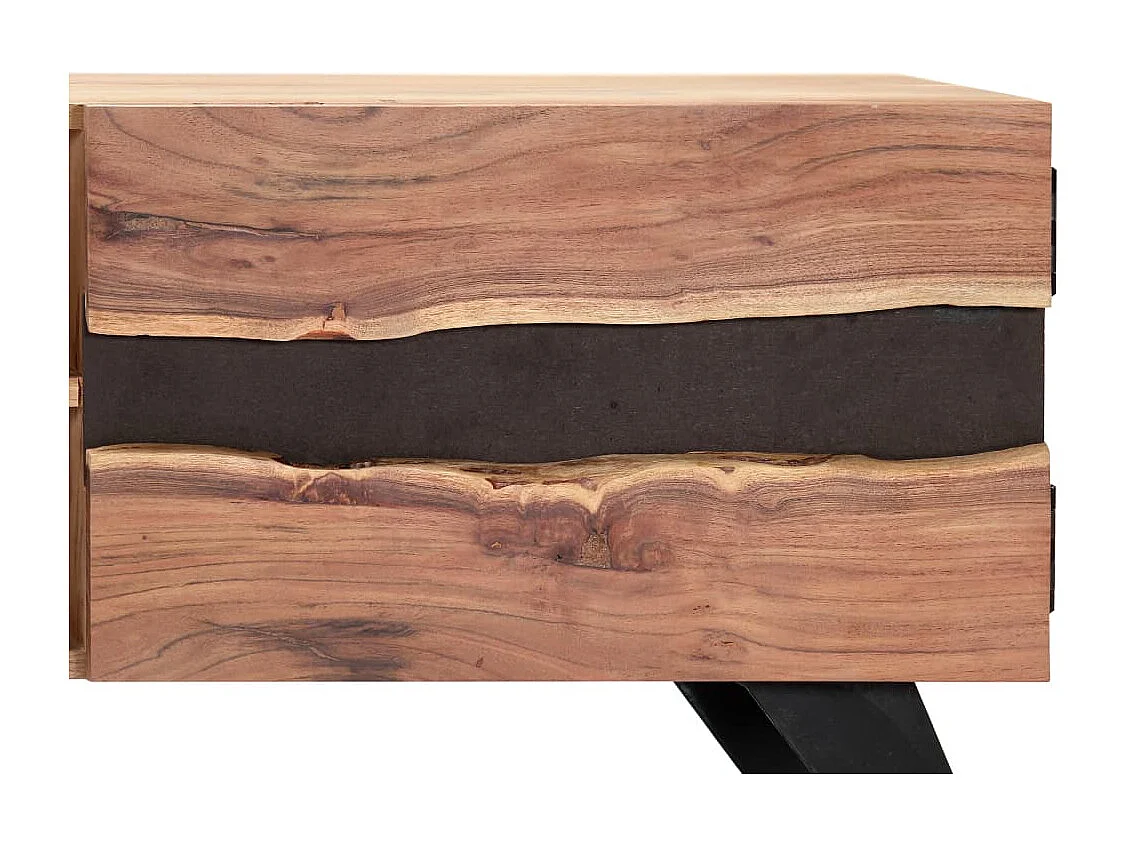 Mueble TV buffet TV diseño práctico 140 cm madera maciza de acacia 2502069