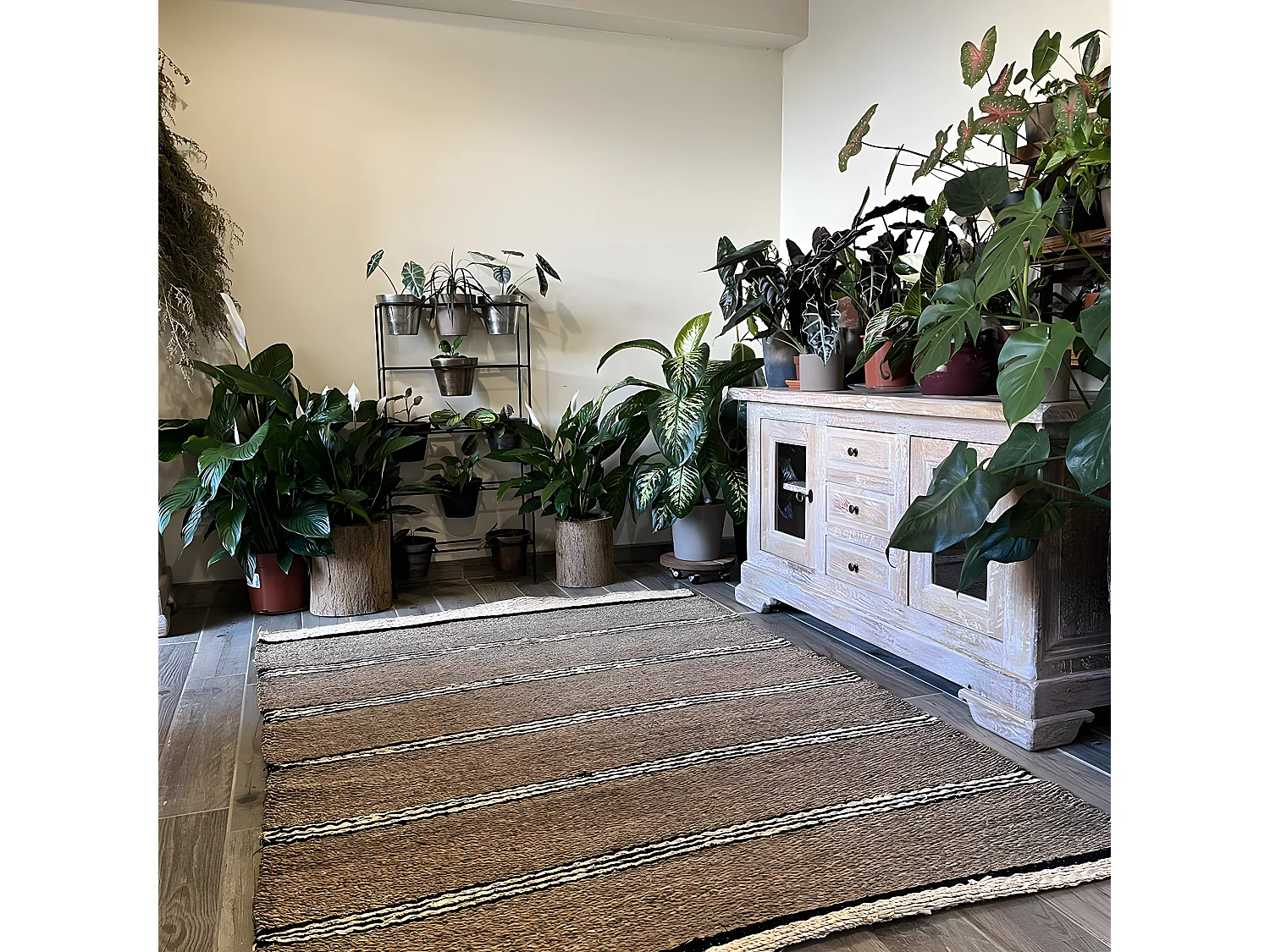 Tapis Tressé Déco "Zostère" 151x214cm Naturel