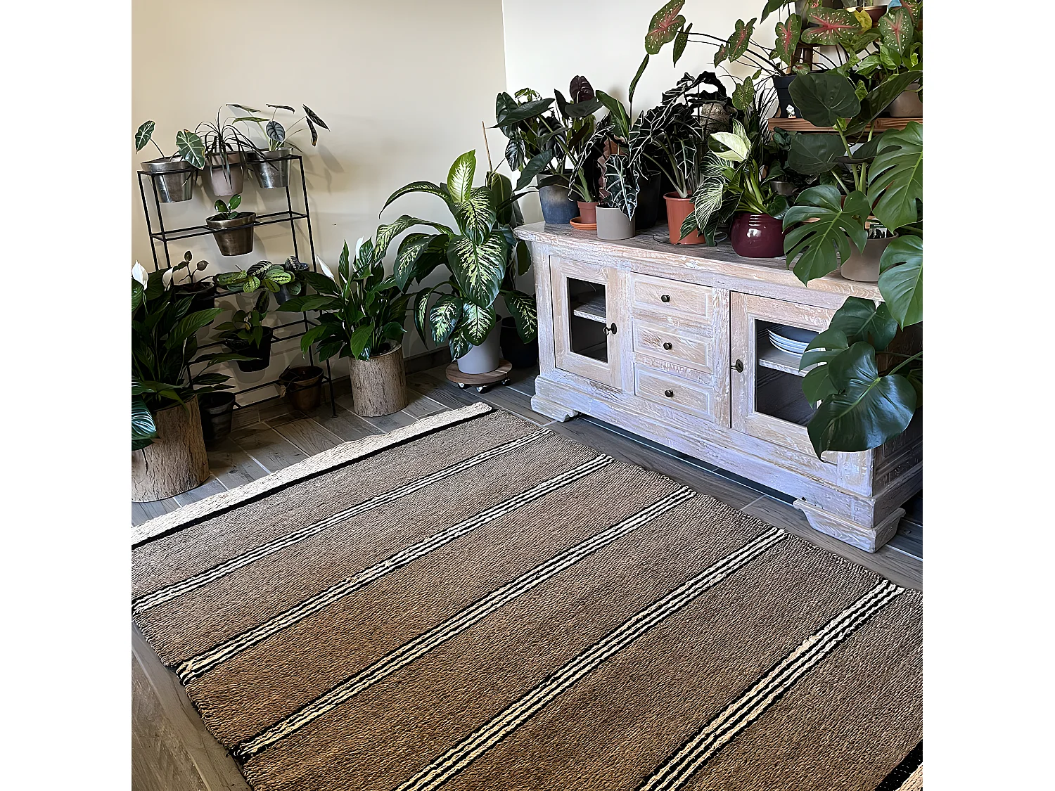 Tapis Tressé Déco "Zostère" 151x214cm Naturel
