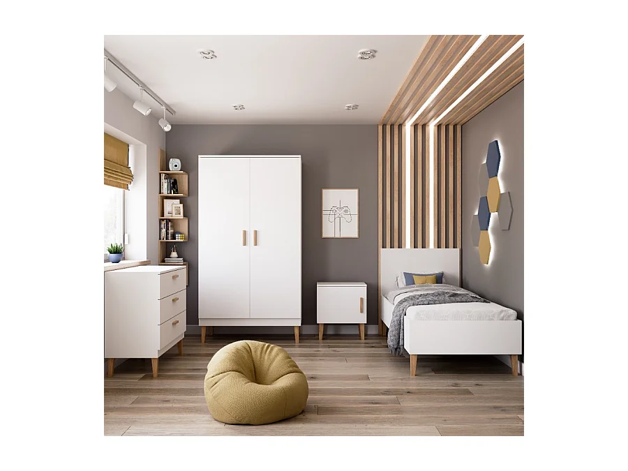 Armoire 2 portes Kubi - Blanc