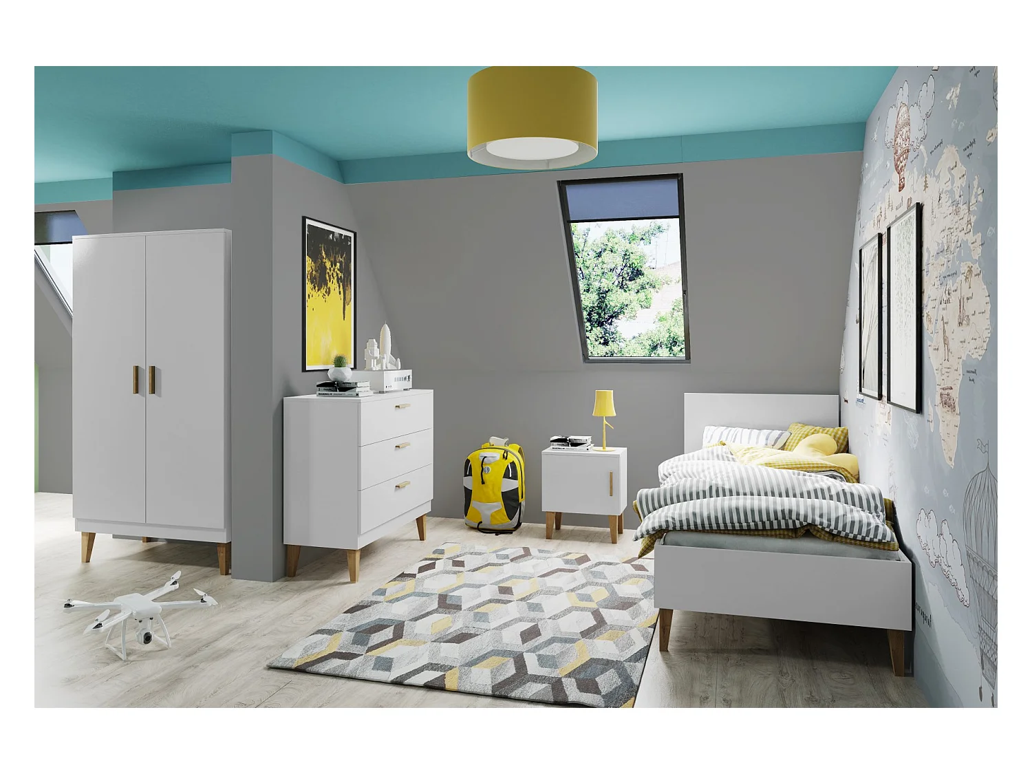 Armoire 2 portes Kubi - Blanc