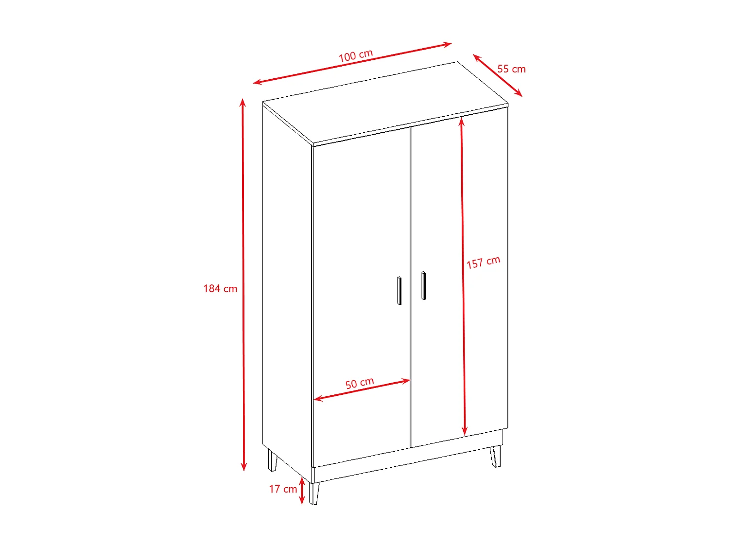 Armoire 2 portes Kubi - Blanc
