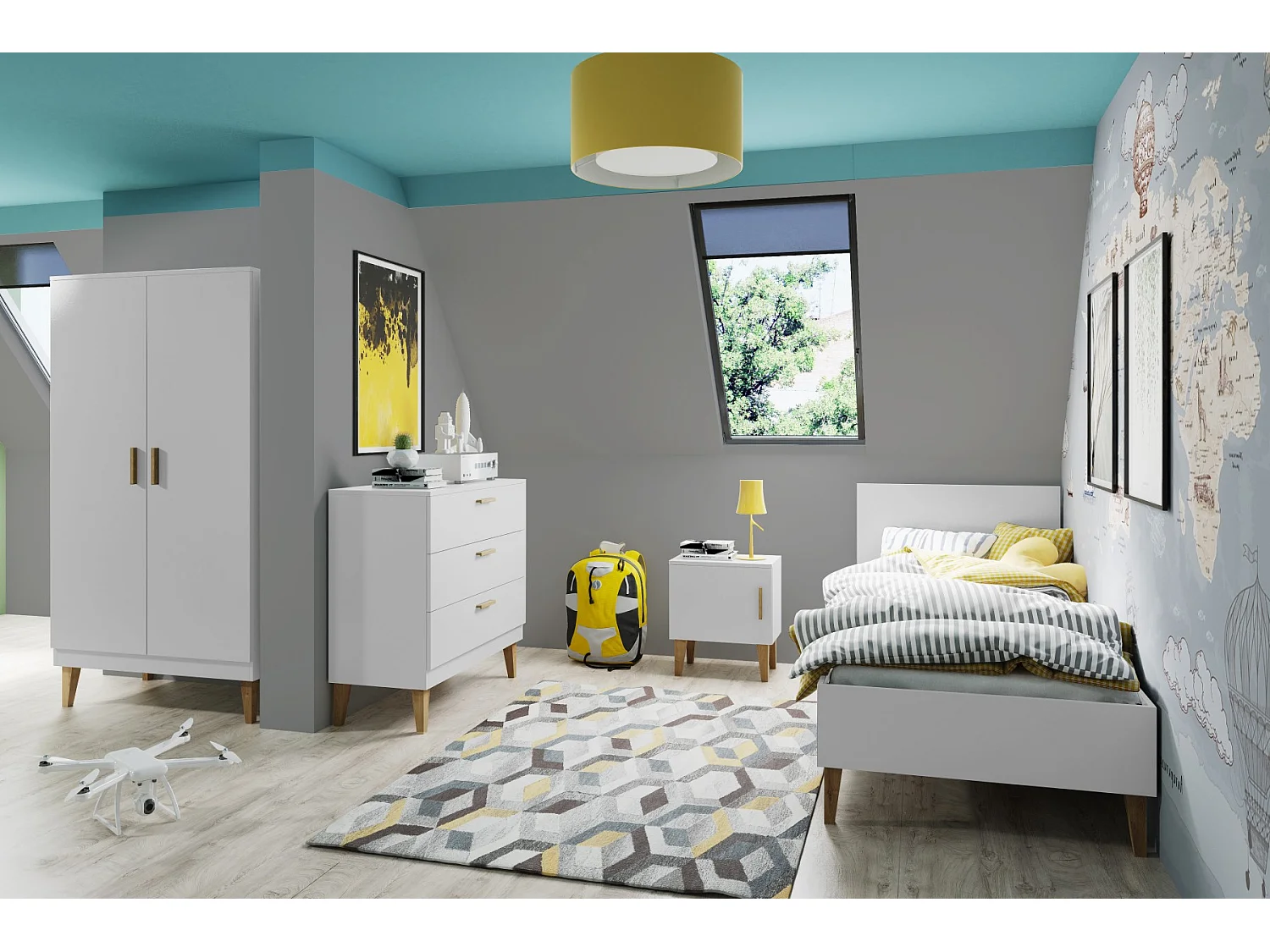 Armoire 2 portes Kubi - Blanc