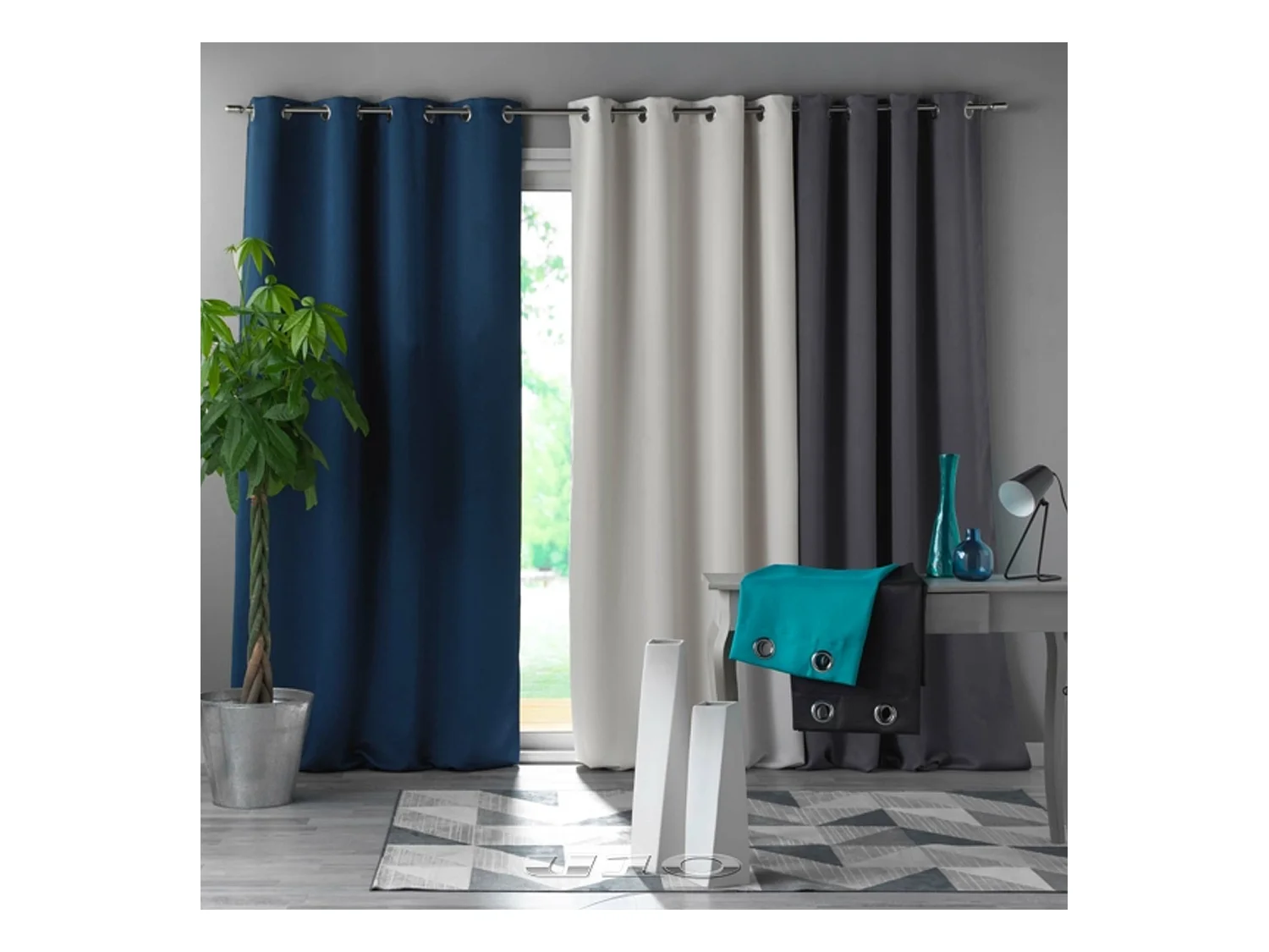 Rideau Occultant "Noche" 135x240cm Ivoire