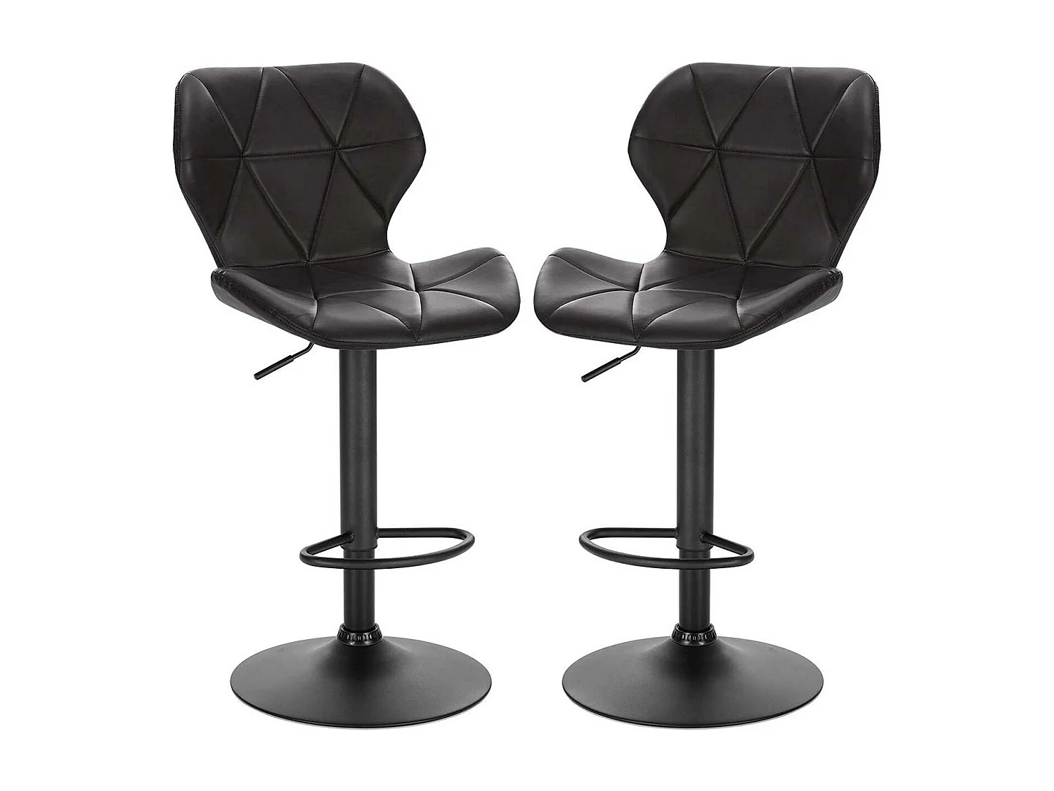 Conjunto de 2 bancos altos em material sintético antracite 19_0000163