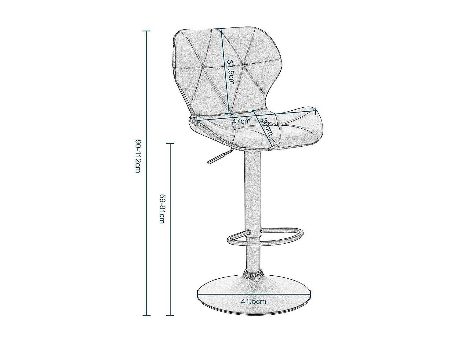 Conjunto de 2 bancos altos em material sintético antracite 19_0000163