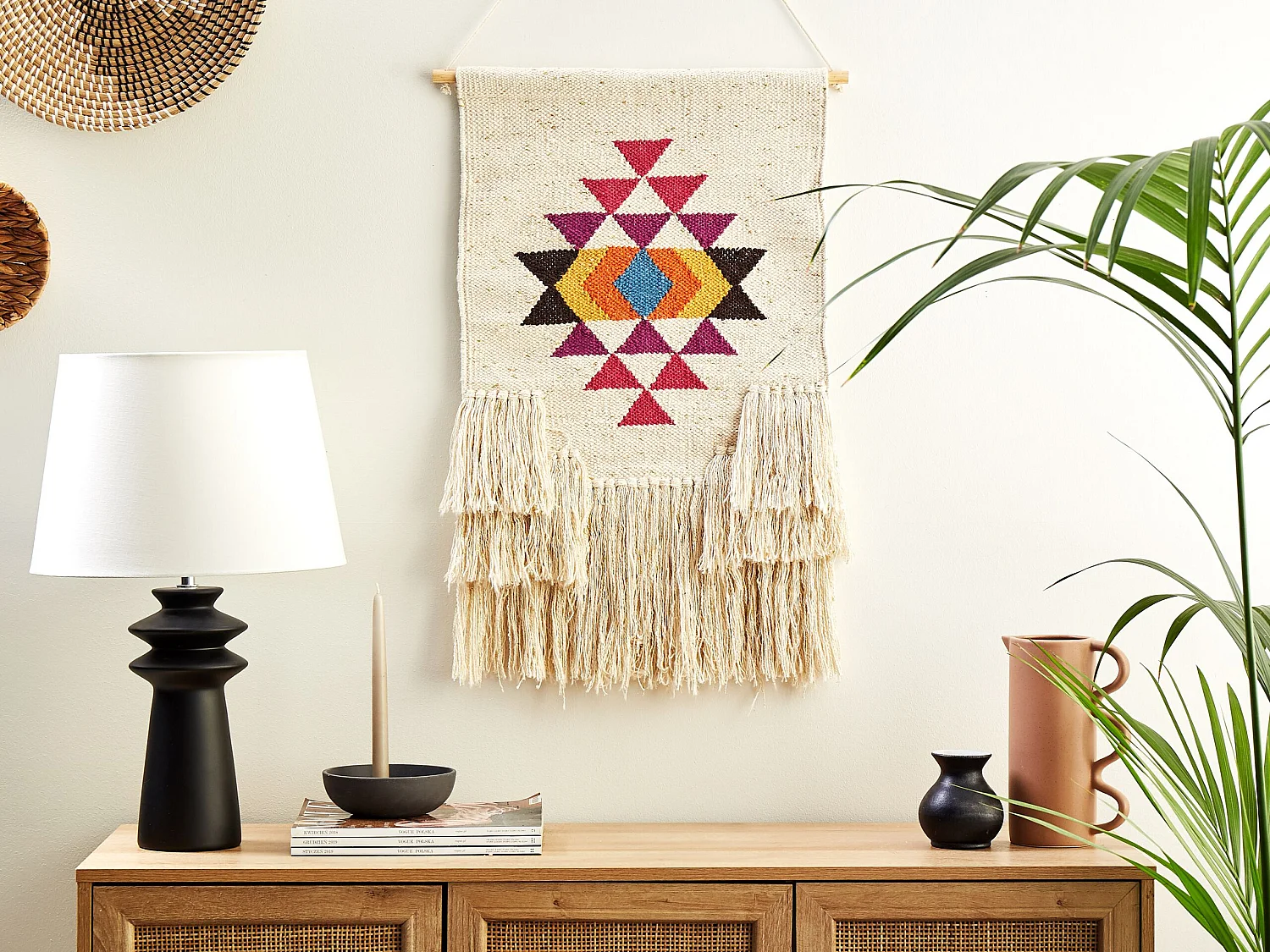 Stoffen wanddecoratie VEHARI Katoen 104 cm Multicolor