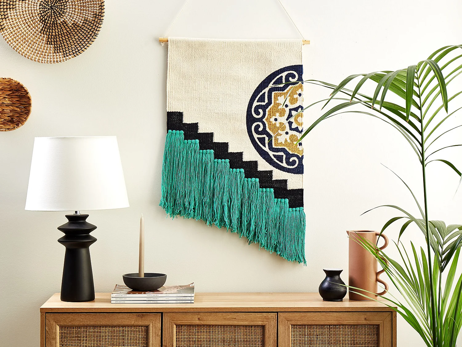 Stoffen wanddecoratie NOWSHERA Katoen 110 cm Multicolor