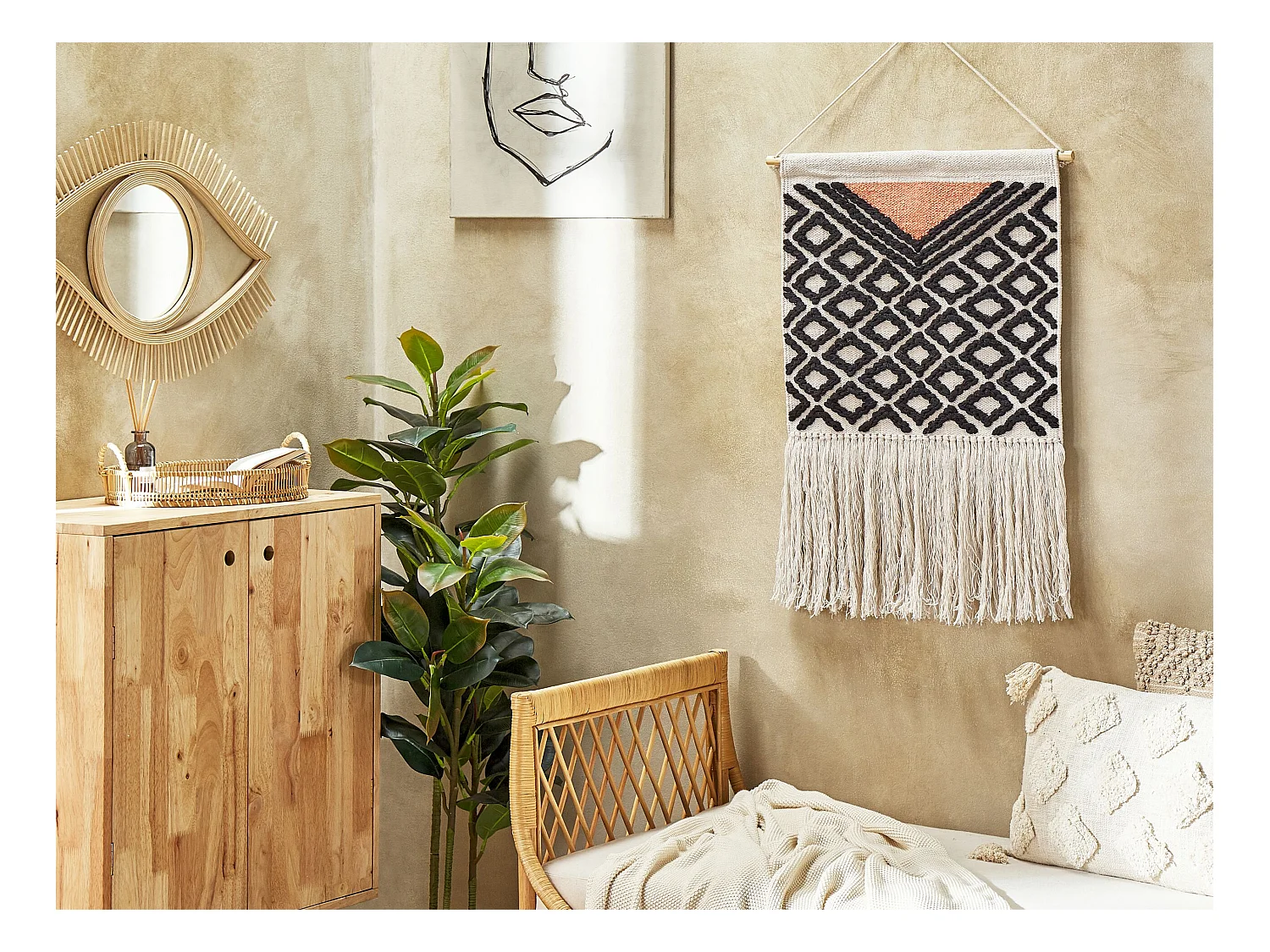 Wandbehang GOJRA Baumwolle 106 cm Orange