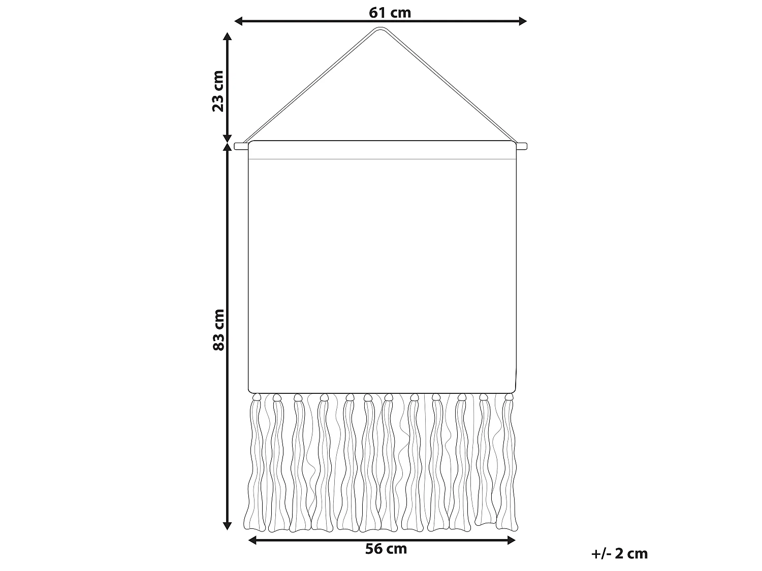 Makrama ścienna GOJRA Bawełna 106 cm Pomarańczowy