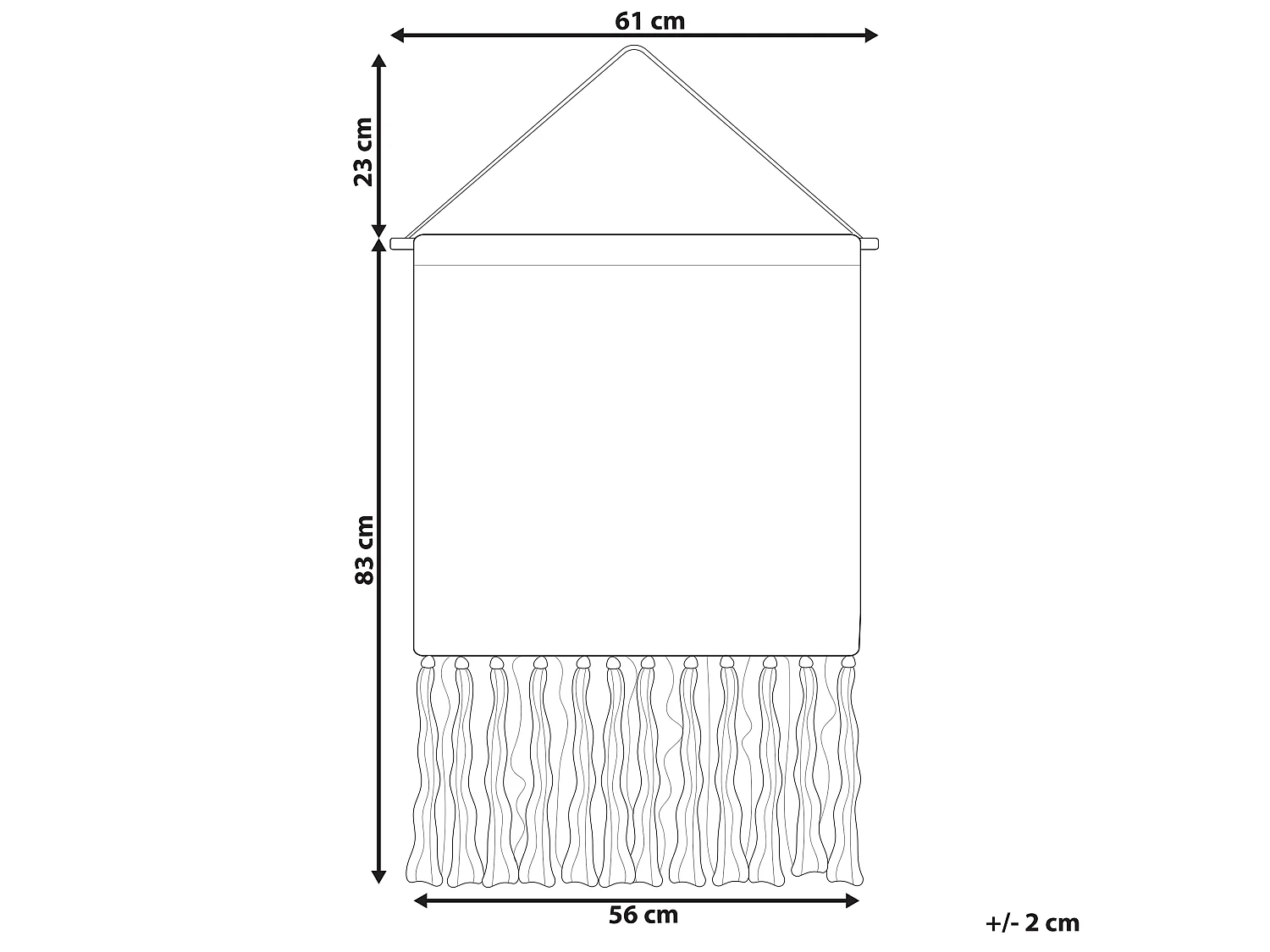 Suspension murale en tissu GOJRA Coton 106 cm Orange