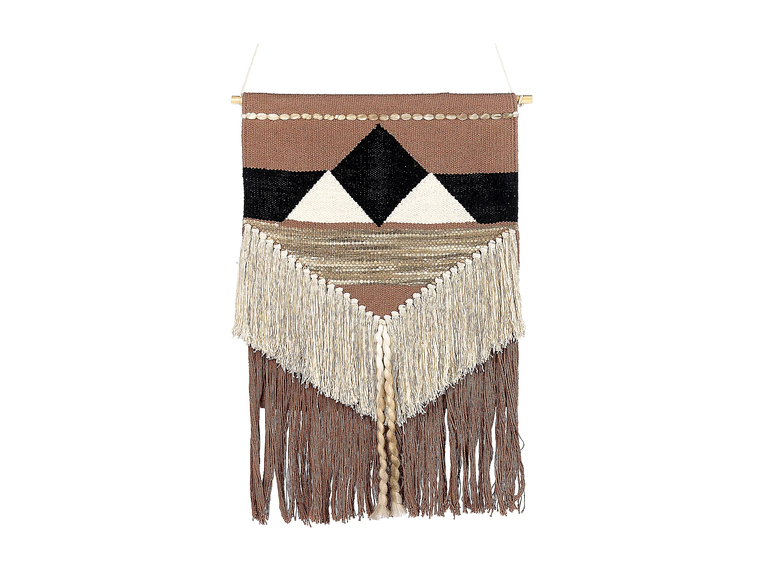 Wanddekoration Baumwolle braun / beige handgemacht Boho Wandbehang Dadu