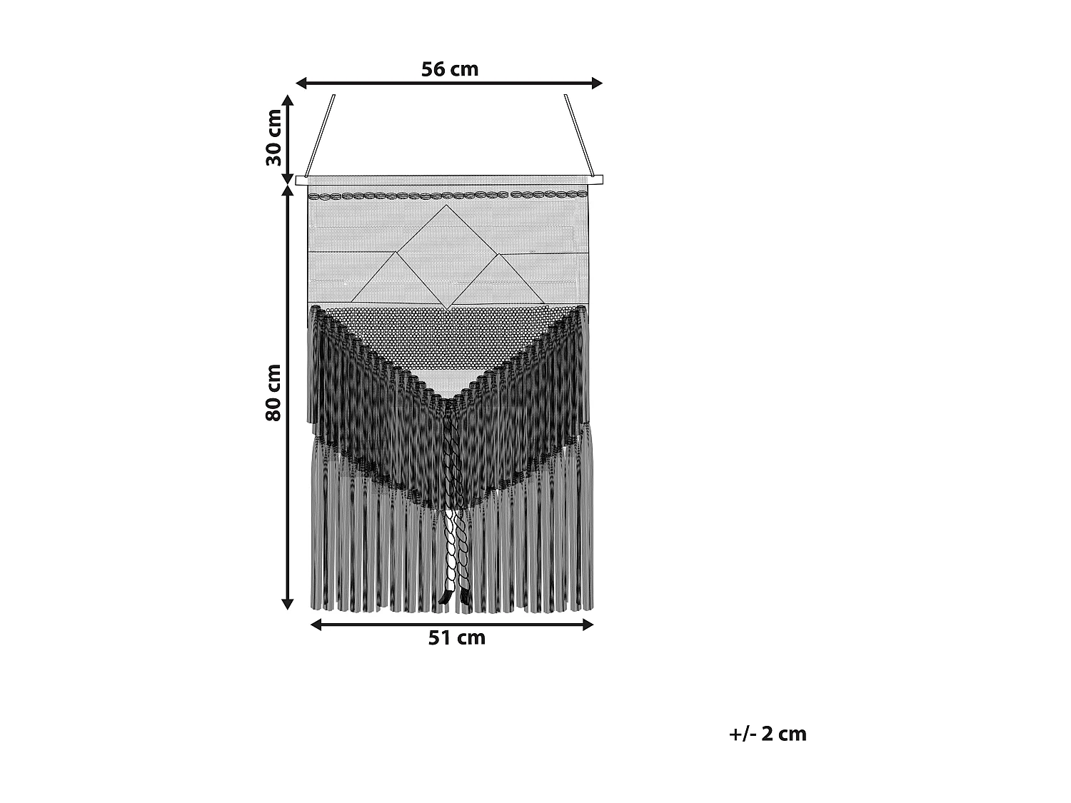 Wanddekoration Baumwolle braun / beige handgemacht Boho Wandbehang Dadu