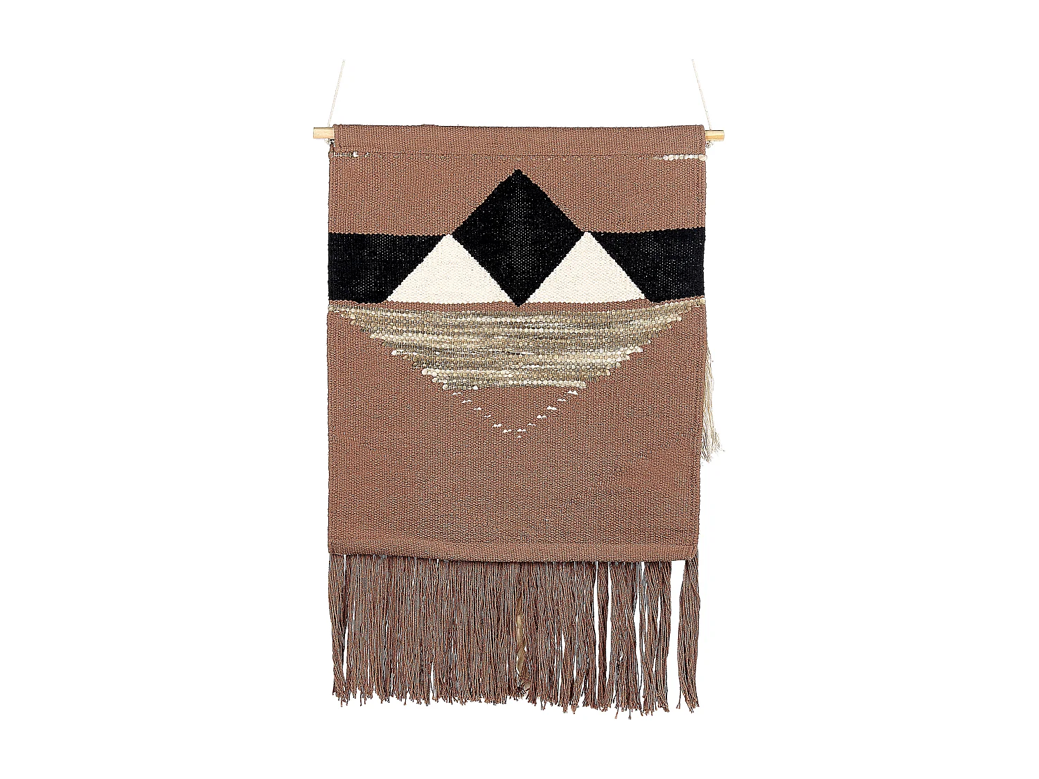 Wanddekoration Baumwolle braun / beige handgemacht Boho Wandbehang Dadu