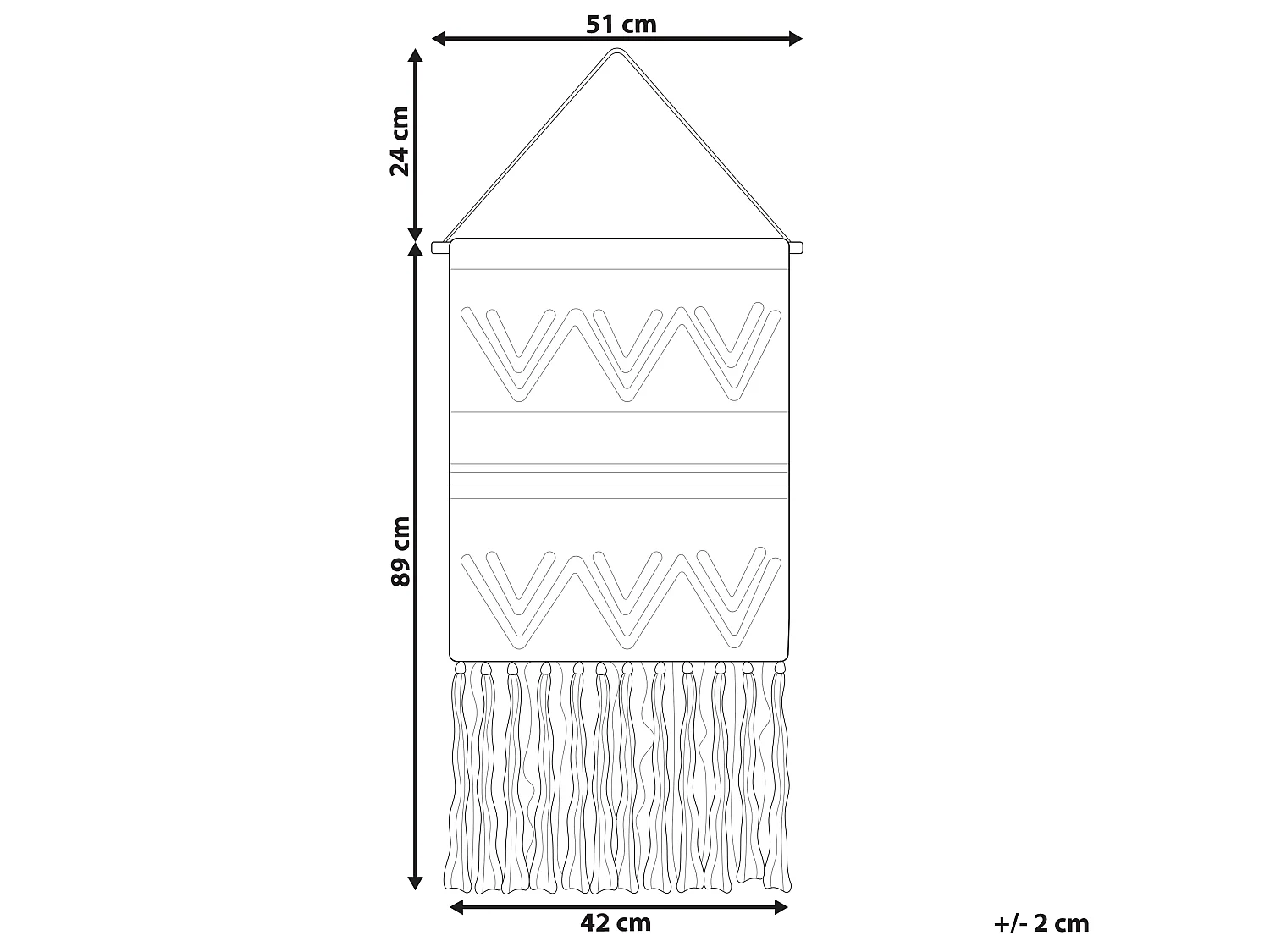 Suspension murale en tissu FAZILPUR Coton 113 cm Bleu