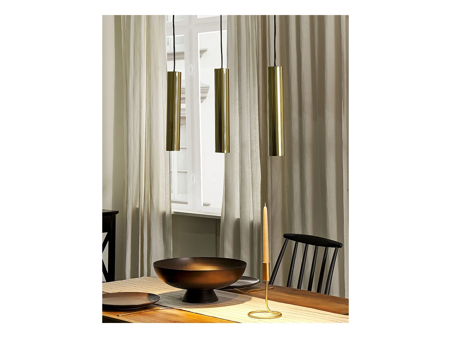 Lampadario BROSNA Metallo Ottone