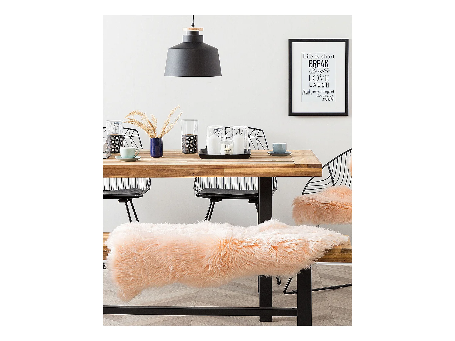 Pelle di pecora rosa pallido ULURU