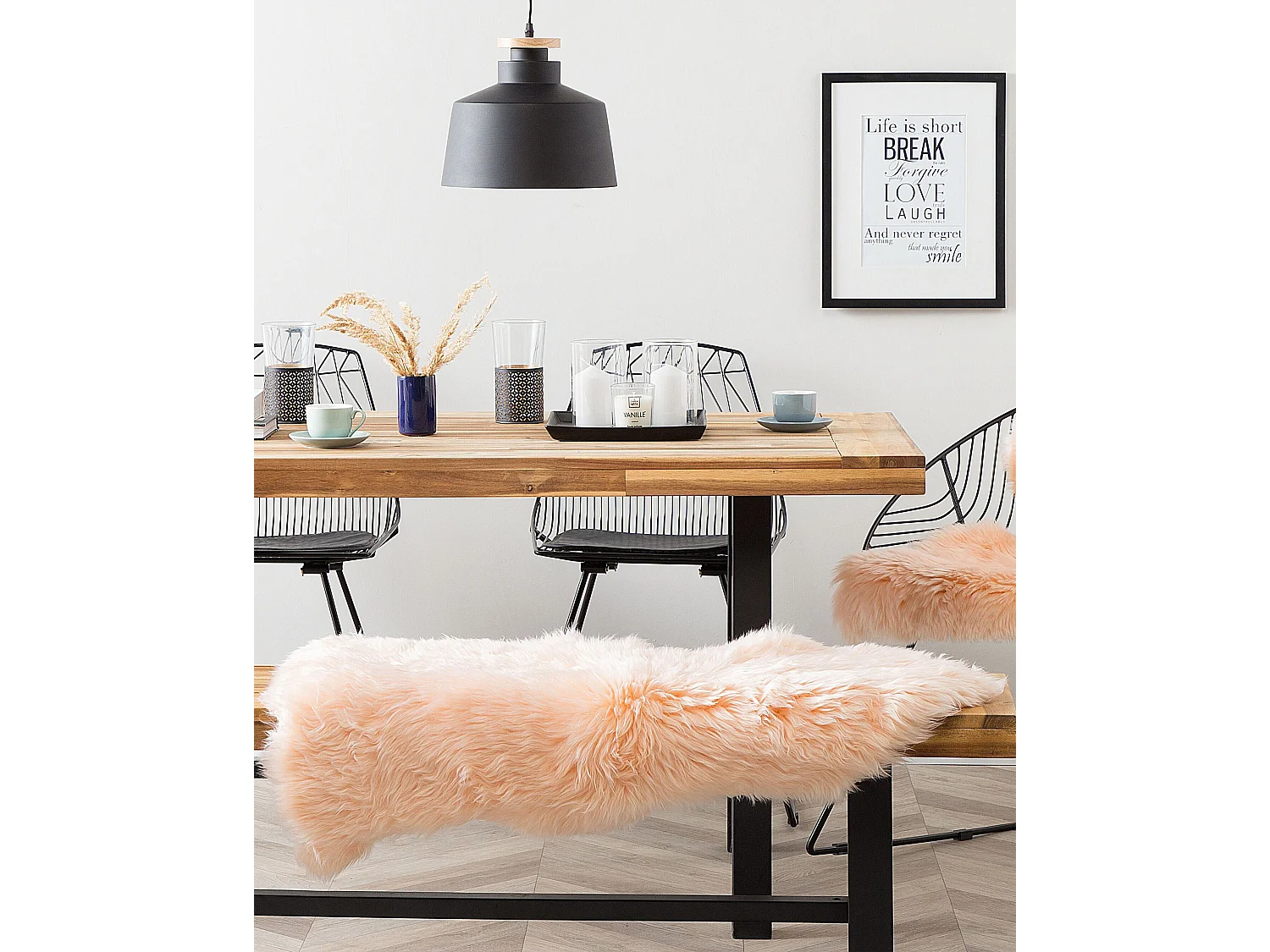 Schapenvel zachtroze 100-110 x 65 cm ULURU