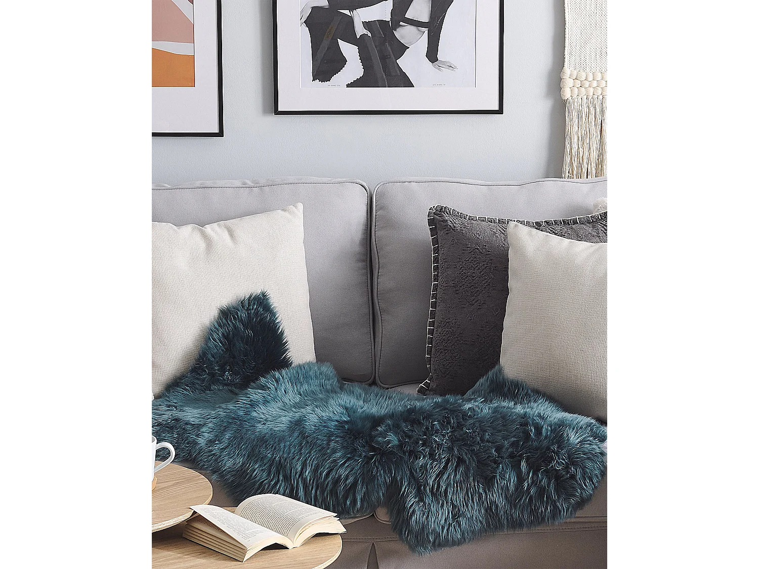 Déco en peau de mouton ULURU Vert foncé 65 x 110 cm