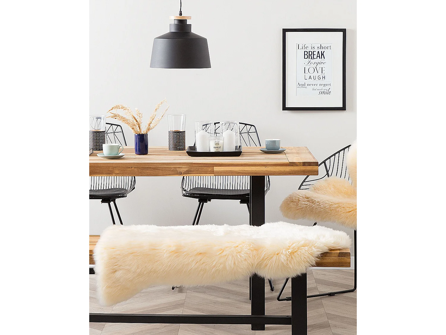 Déco en peau de mouton ULURU Beige 65 x 110 cm