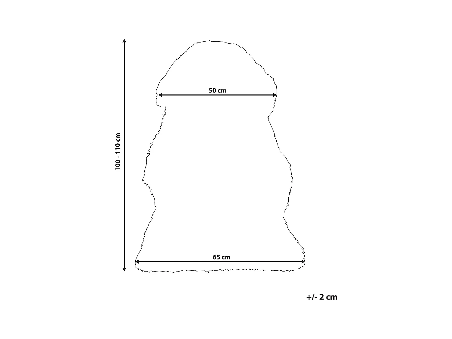 Déco en peau de mouton ULURU Gris foncé 65 x 110 cm