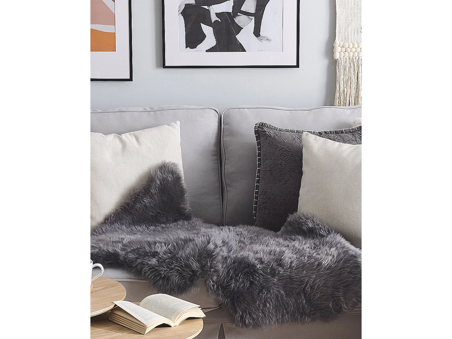 Schapenvel donkergrijs 100-110 x 65 cm ULURU