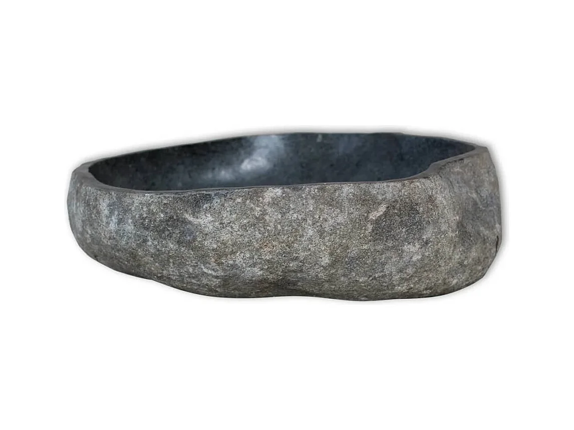 Lavabo ovalado de piedra de río 38-45 cm gris 02_0002834