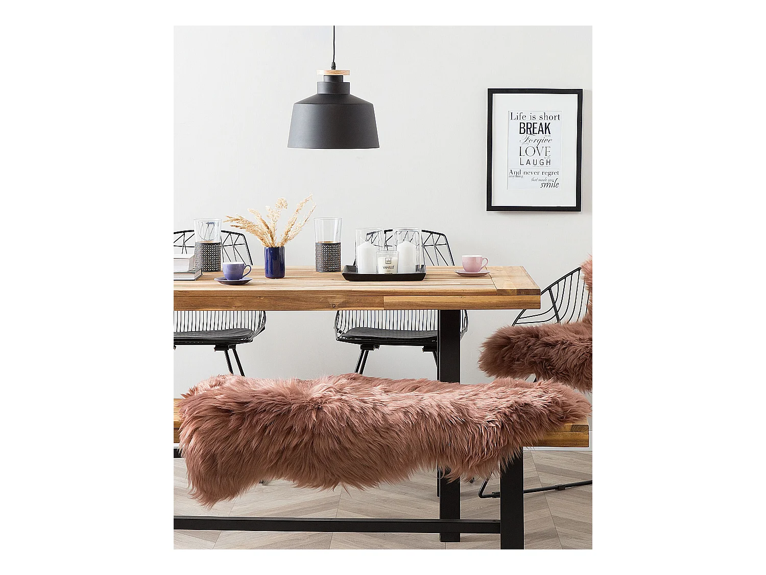 Déco en peau de mouton ULURU Marron clair 65 x 110 cm