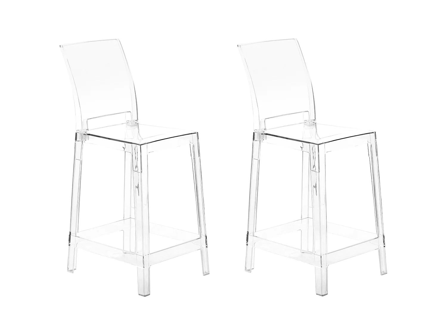 Lot de 2 chaises de bar WELLINGTON Transparent