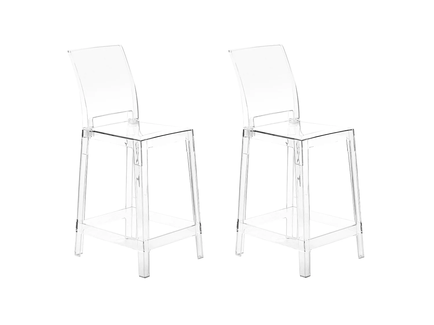 Lot de 2 chaises de bar WELLINGTON Transparent
