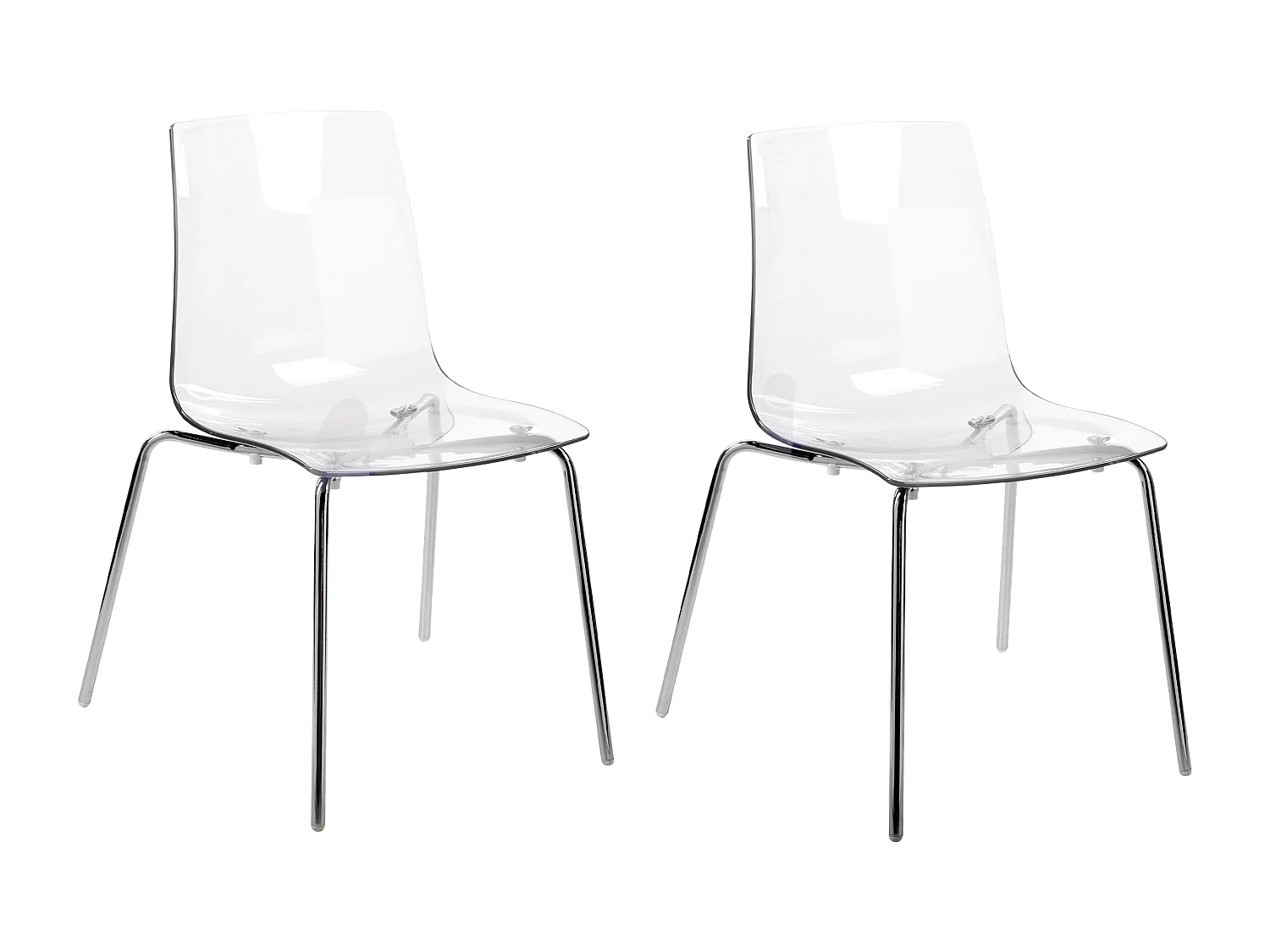 Conjunto de 2 cadeiras de jantar SILERTON Transparente