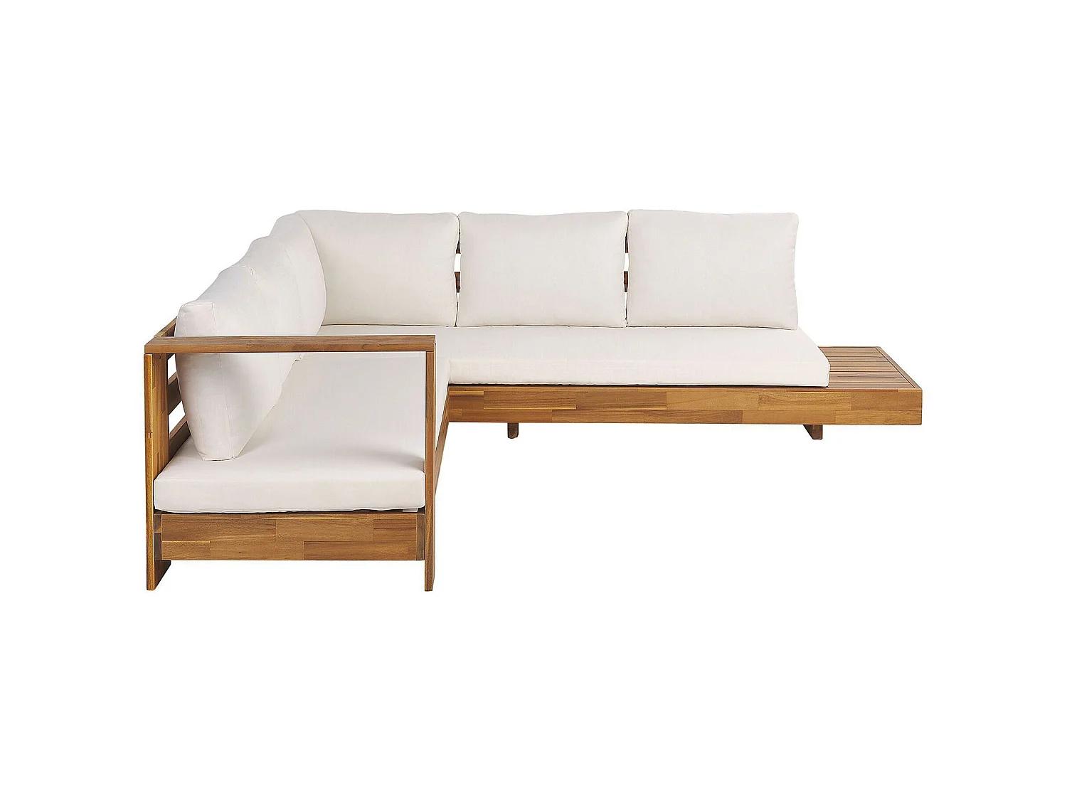 Garten Ecksofa 5-Sitzer MARETTIMO rechtsseitig zertifiziertes Akazienholz Braun