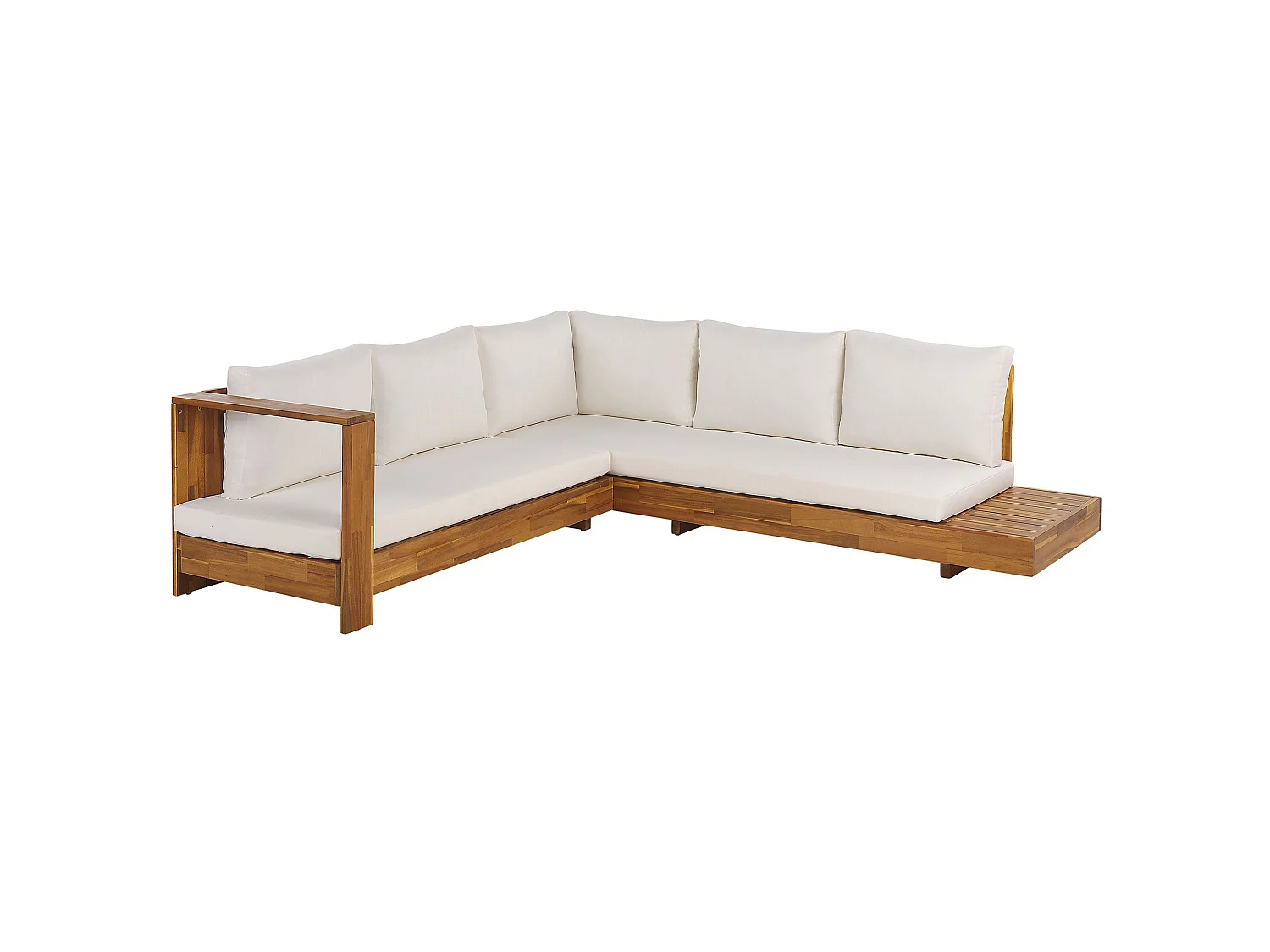Garten Ecksofa 5-Sitzer MARETTIMO rechtsseitig zertifiziertes Akazienholz Braun