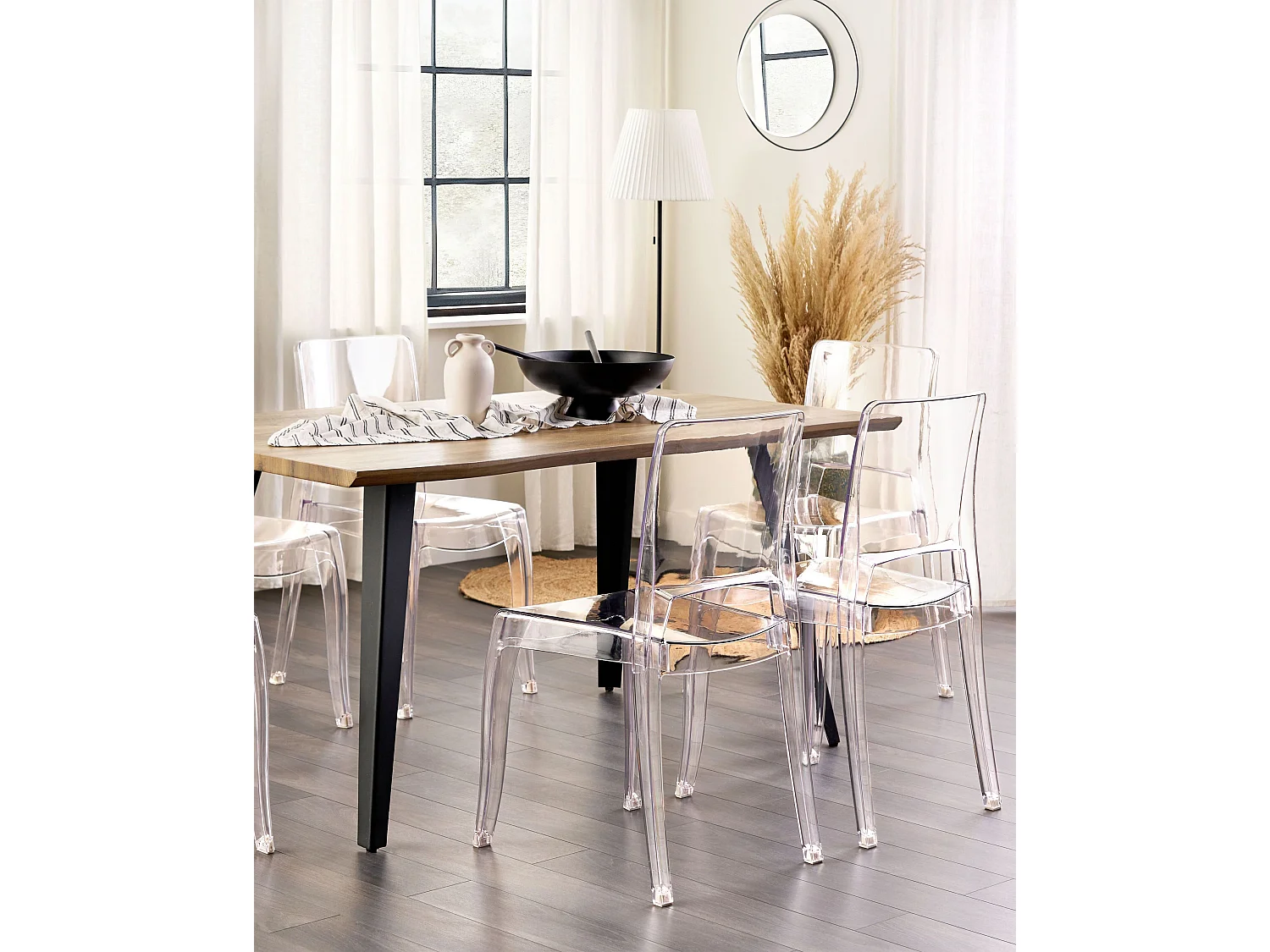 Conjunto de 2 sillas de comedor WESTBRIDGE Transparente