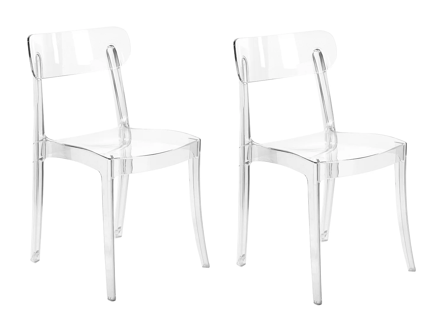 Lot de 2 chaises de salle à manger COVINGTON Transparent