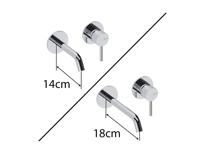 Grifo monomando mural LOOP en 6 colores  14 cm