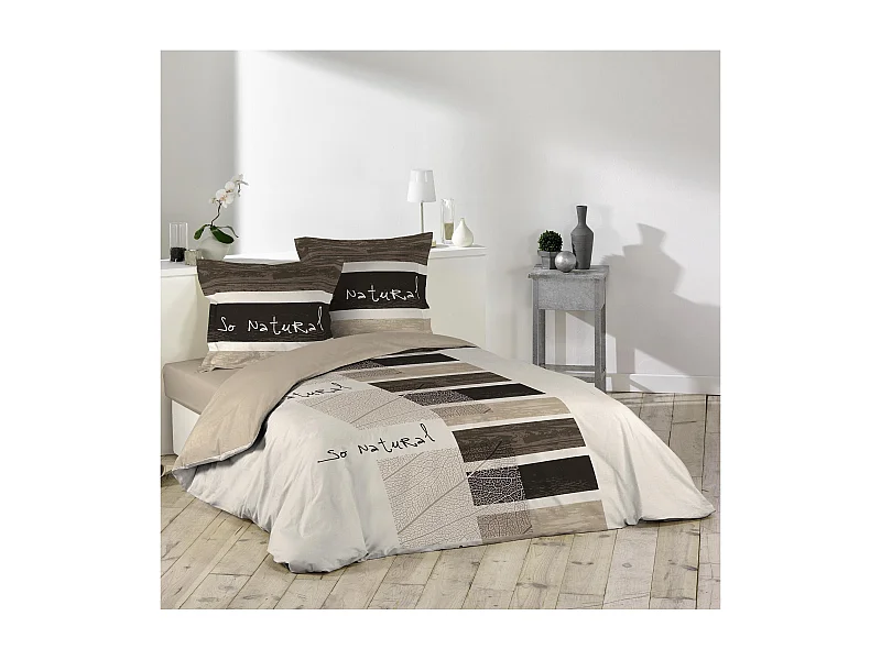Parure de Lit 3 Pièces "So Natural" 200x200cm Marron