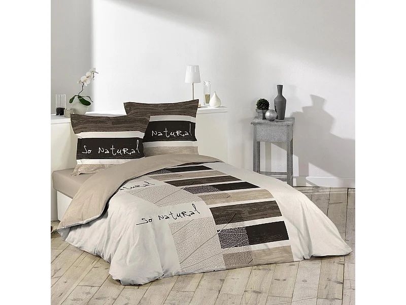 Parure de Lit 3 Pièces "So Natural" 200x200cm Marron