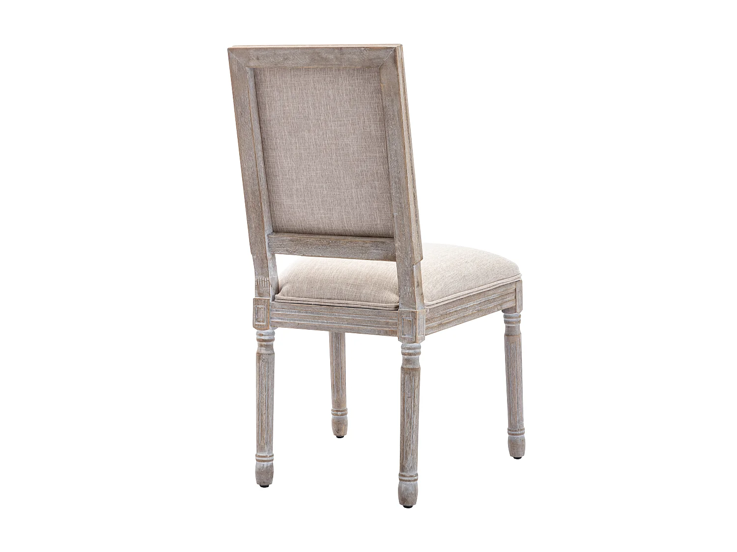 Set van 6 stoelen van stof en heveahout - Beige - AMBOISETTE