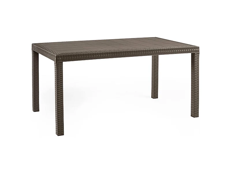 Dmora - Tavolo da esterno Adila, 150x90 h74 cm, Marrone