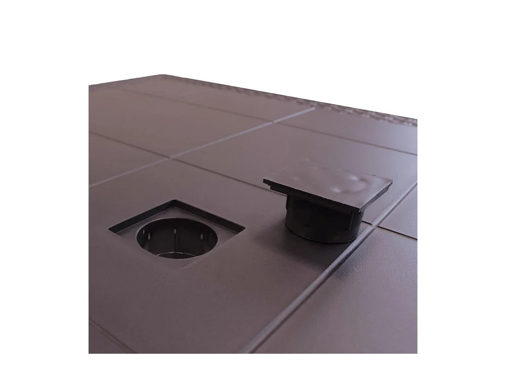 Dmora - Tavolo da esterno Acqua, 80x80 h74 cm, Marrone