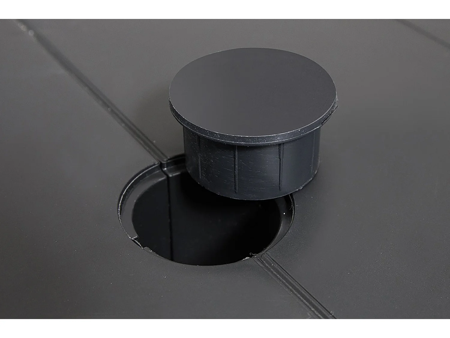 Table d'extérieur Dhristo, Etagère rectangulaire, Table de jardin ou de bar extensible, 100% Made in Italy, 160-220x90h74 cm , Anthracite