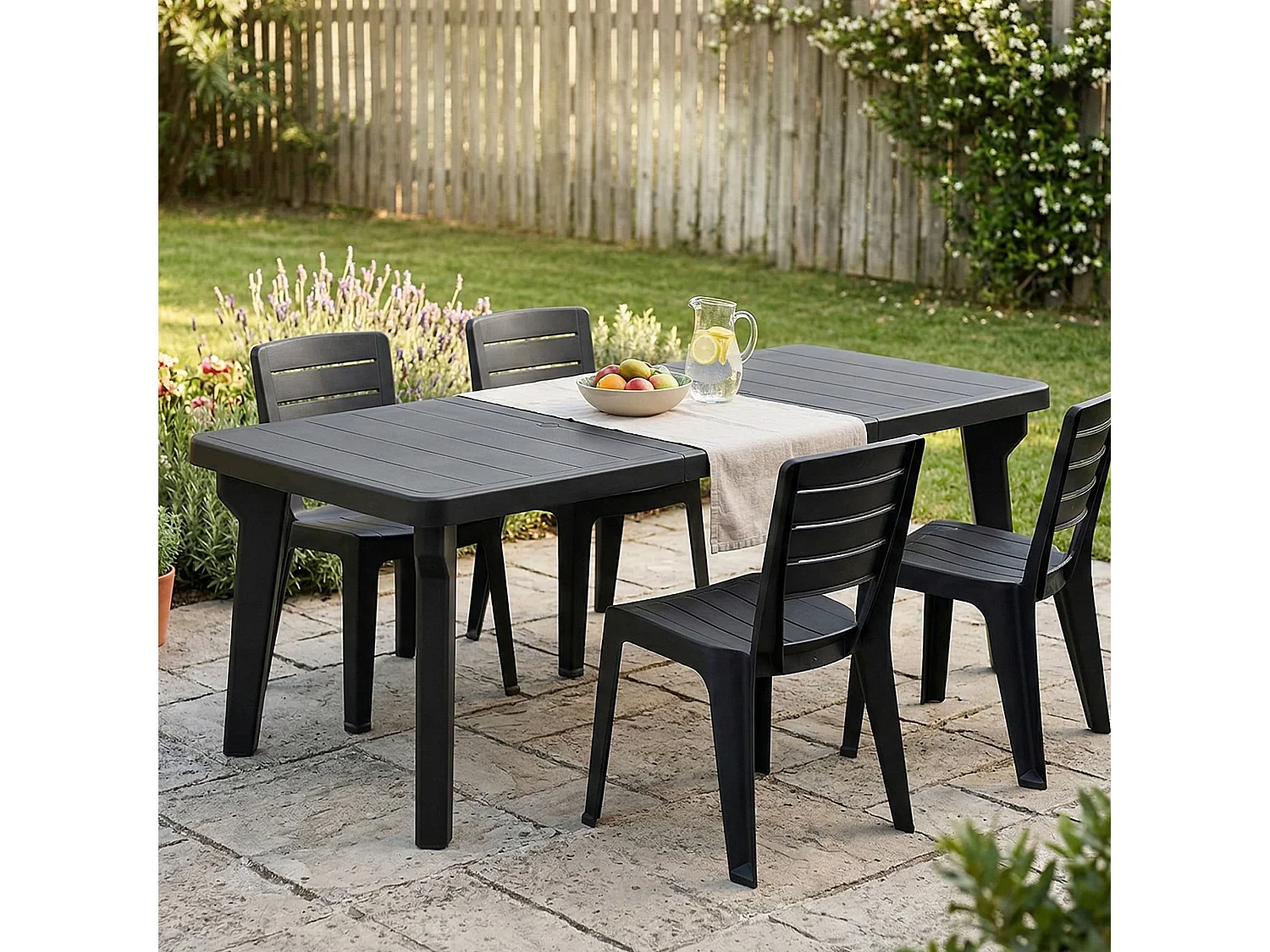 Dhristo buitentafel, Rechthoekige tafel, Uitschuifbare tuin- of bartafel, 100% Made in Italy, 160-220x90h74 cm, Antraciet