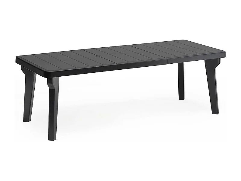 Table d'extérieur Dhristo, Etagère rectangulaire, Table de jardin ou de bar extensible, 100% Made in Italy, 160-220x90h74 cm , Anthracite